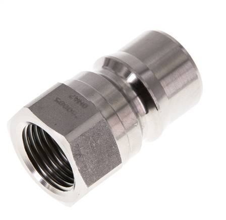 Edelstahl DN 12,5 Hydraulik-Kupplungsstecker G 1/2 Zoll Innengewinde ISO 7241-1 B D 23,5mm