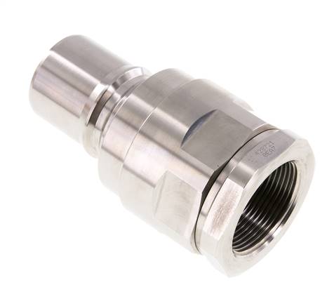 Edelstahl DN 40 Hydraulik-Kupplungsstecker G 1 1/2 Zoll Innengewinde ISO 7241-1 B D 44,5mm