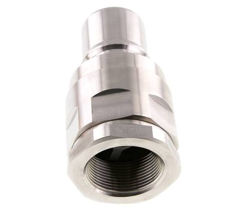 Edelstahl DN 40 Hydraulik-Kupplungsstecker G 1 1/2 Zoll Innengewinde ISO 7241-1 B D 44,5mm