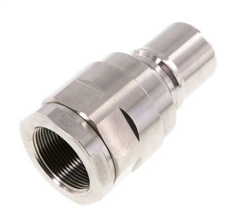 Edelstahl DN 40 Hydraulik-Kupplungsstecker G 1 1/2 Zoll Innengewinde ISO 7241-1 B D 44,5mm