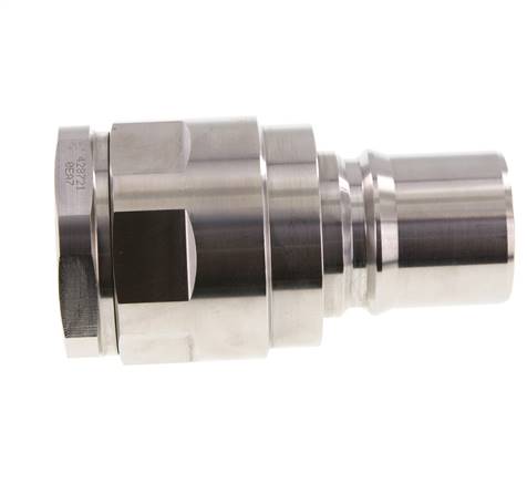 Edelstahl DN 40 Hydraulik-Kupplungsstecker G 1 1/2 Zoll Innengewinde ISO 7241-1 B D 44,5mm