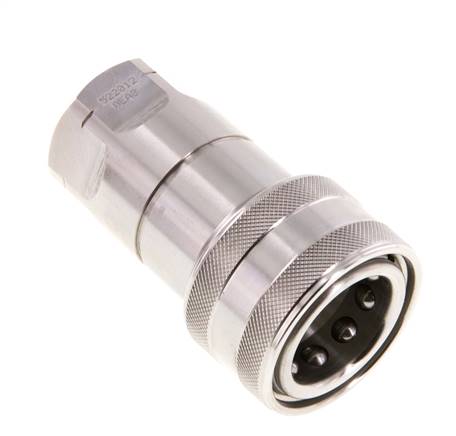 Edelstahl DN 12,5 Hydraulikkupplung Muffe 1/2 Zoll NPT-Innengewinde ISO 7241-1 B D 23,5mm