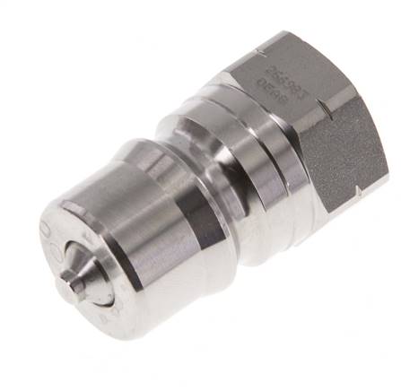 Edelstahl DN 12,5 Hydraulik-Kupplungsstecker 1/2 Zoll NPT-Innengewinde ISO 7241-1 B D 23,5mm