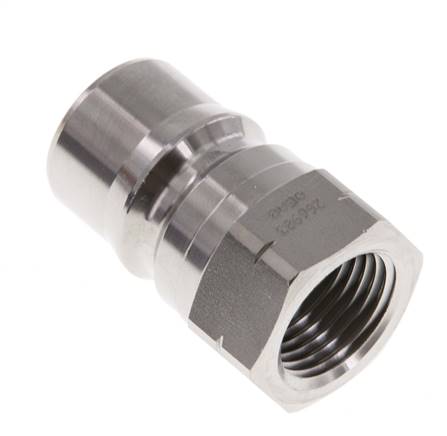 Edelstahl DN 12,5 Hydraulik-Kupplungsstecker 1/2 Zoll NPT-Innengewinde ISO 7241-1 B D 23,5mm