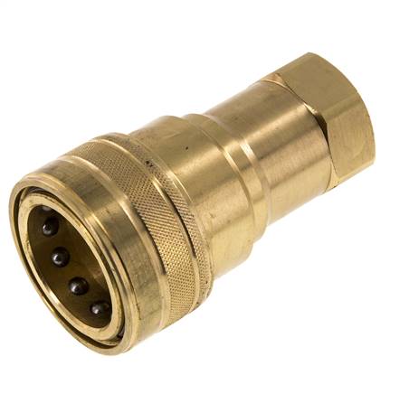 Messing DN 25 Hydraulikkupplung Muffe G 1 Zoll Innengewinde ISO 7241-1 B D 37,8mm