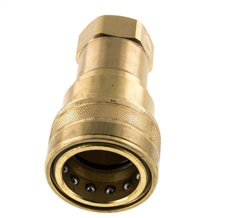Messing DN 40 Hydraulikkupplung Muffe G 1 1/4 Zoll Innengewinde ISO 7241-1 B D 44,5mm
