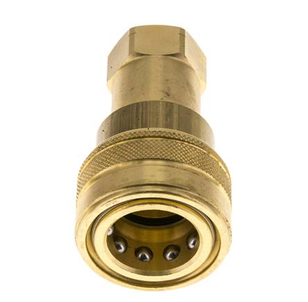 Messing DN 12,5 Hydraulikkupplung Muffe 1/2 Zoll NPT-Innengewinde ISO 7241-1 B D 23,5mm