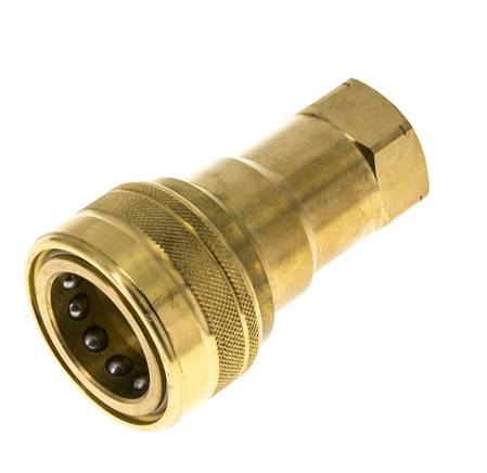Messing DN 20 Hydraulikkupplung Muffe 3/4 Zoll NPT-Innengewinde ISO 7241-1 B D 31,4mm