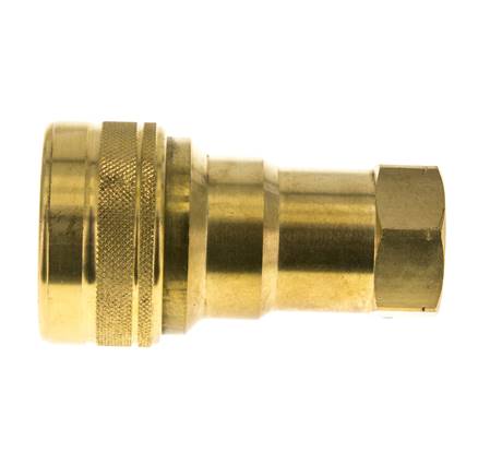 Messing DN 20 Hydraulikkupplung Muffe 3/4 Zoll NPT-Innengewinde ISO 7241-1 B D 31,4mm
