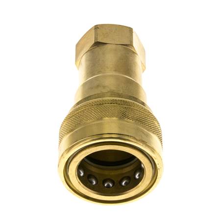 Messing DN 20 Hydraulikkupplung Muffe 3/4 Zoll NPT-Innengewinde ISO 7241-1 B D 31,4mm