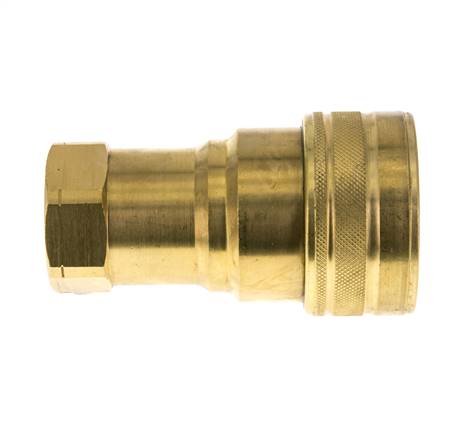 Messing DN 40 Hydraulikkupplung Muffe 1 1/4 Zoll NPT-Innengewinde ISO 7241-1 B D 44,5mm