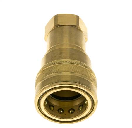 Messing DN 40 Hydraulikkupplung Muffe 1 1/4 Zoll NPT-Innengewinde ISO 7241-1 B D 44,5mm