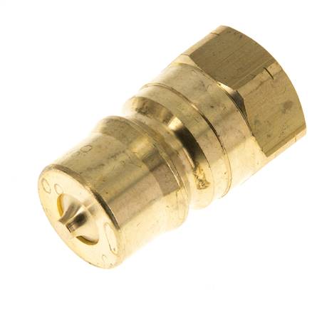 Messing DN 12,5 Hydraulik-Kupplungsstecker 1/2 Zoll NPT-Innengewinde ISO 7241-1 B D 23,5mm