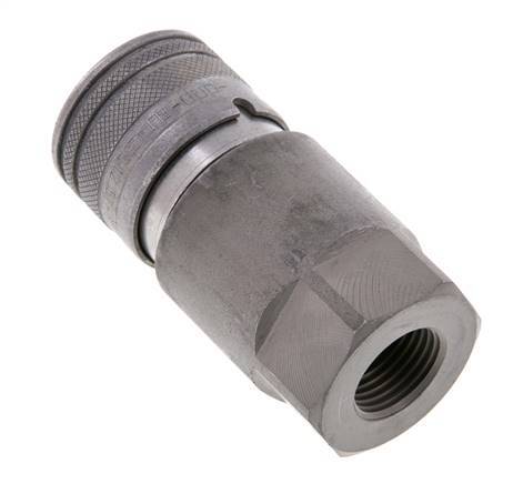 Steel DN 12.5 Flat Face Hydraulic Socket G 1/2 inch Female Threads ISO 16028 D 24.5mm