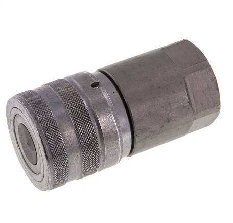 Steel DN 19 Flat Face Hydraulic Socket G 3/4 inch Female Threads ISO 16028 D 30mm