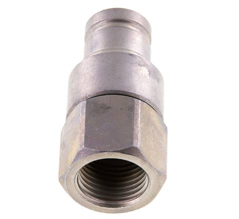 Stahl DN 10 Flachstecker für Hydraulik G 1/2 Zoll Innengewinde ISO 16028 CEJN D 19,7mm