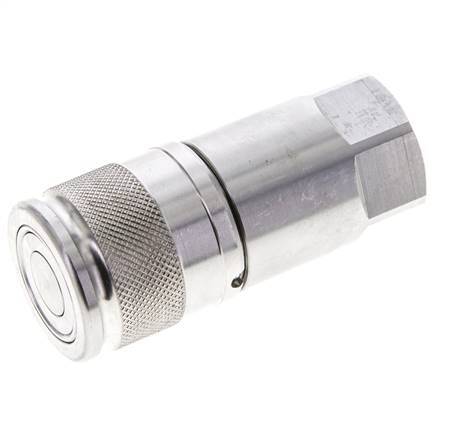 Stainless Steel DN 10 Flat Face Hydraulic Socket G 3/8 inch Female Threads ISO 16028 D 19.7mm