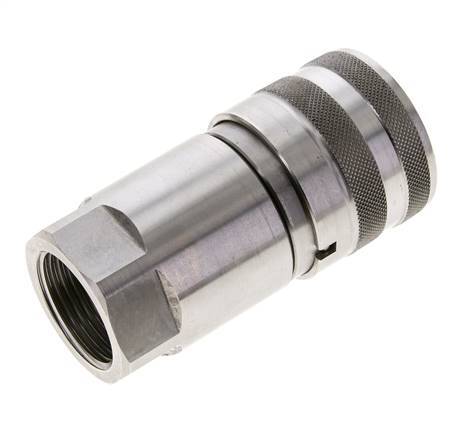 Edelstahl DN 16 Flachsteckhülse G 1 Zoll Innengewinde ISO 16028 D 30mm