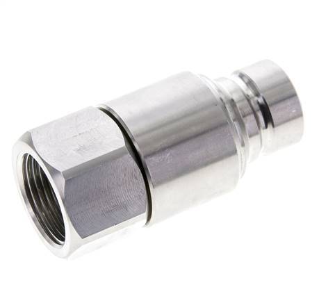 Edelstahl DN 12 Flachstecker für Hydraulik G 3/4 Zoll Innengewinde ISO 16028 CEJN D 24.5mm