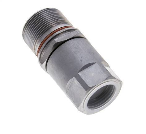 Steel DN 15 Flat Face Hydraulic Socket G 1 inch Female Threads ISO 16028 D M43 x 2
