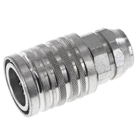 Steel DN 12.5 Hydraulic Coupling Socket G 3/8 inch Female Threads ISO 7241-1 A D 20.5mm