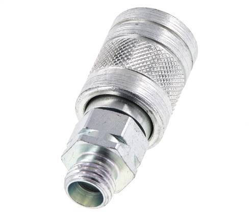 Steel DN 6.3 Hydraulic Coupling Socket 8 mm L Compression Ring ISO 7241-1 A/8434-1 D 12mm