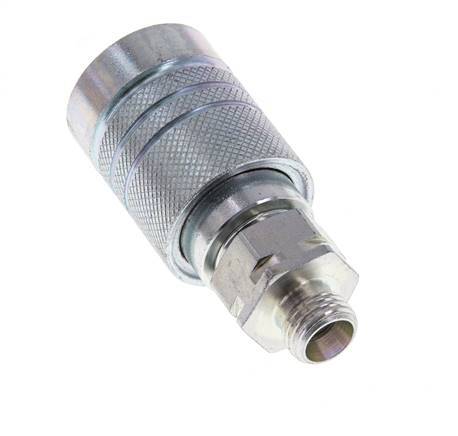 Steel DN 10 Hydraulic Coupling Socket 8 mm L Compression Ring ISO 7241-1 A/8434-1 D 17.3mm