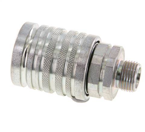 Steel DN 12.5 Hydraulic Coupling Socket 10 mm S Compression Ring ISO 7241-1 A/8434-1 D 20.5mm