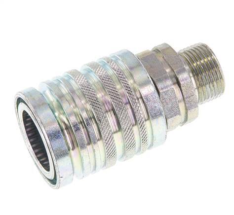 Stahl DN 12,5 Hydraulikkupplung Muffe 14 mm S Kompressionsring ISO 7241-1 A/8434-1 D 20,5 mm
