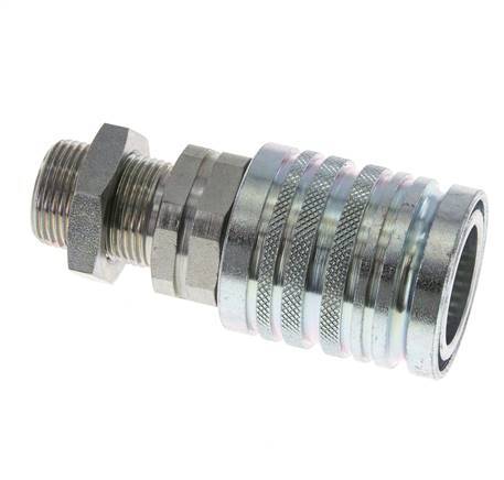 Stahl DN 12,5 Hydraulikkupplung Muffe 15 mm L Druckringschott ISO 7241-1 A/8434-1 D 20,5 mm