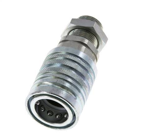 Stahl DN 12,5 Hydraulikkupplung Muffe 15 mm L Druckringschott ISO 7241-1 A/8434-1 D 20,5 mm