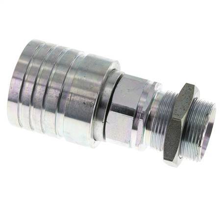 Stahl DN 25 Hydraulikkupplung Muffe 28 mm L Druckring Schott ISO 7241-1 A/8434-1 D 34,3mm