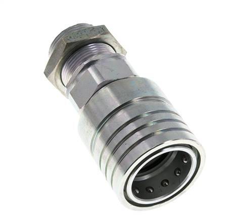 Stahl DN 25 Hydraulikkupplung Muffe 28 mm L Druckring Schott ISO 7241-1 A/8434-1 D 34,3mm