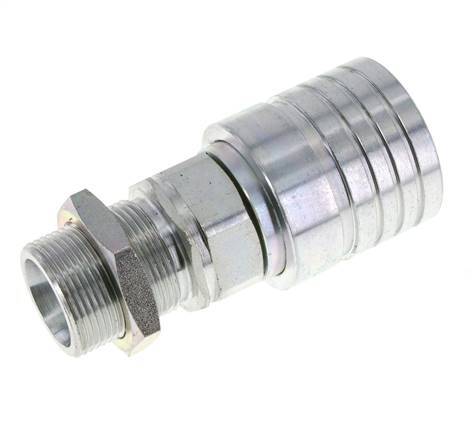 Stahl DN 25 Hydraulikkupplung Muffe 25 mm S Druckringschott ISO 7241-1 A/8434-1 D 34,3mm