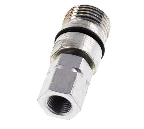 Steel DN 6.3 Hydraulic Coupling Socket G 1/4 inch Female Threads ISO 14541 D M24 x 2