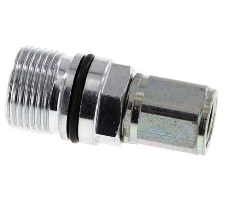 Steel DN 10 Hydraulic Coupling Socket M16x1.5 Female Threads ISO 14541 D M28 x 2