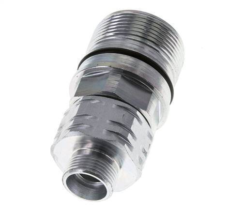 Steel DN 20 Hydraulic Coupling Socket 15 mm L Compression Ring ISO 14541/8434-1 D M42 x 2