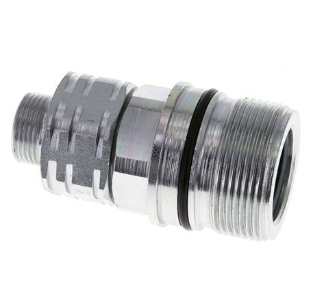 Steel DN 20 Hydraulic Coupling Socket 15 mm L Compression Ring ISO 14541/8434-1 D M42 x 2