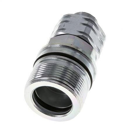 Steel DN 20 Hydraulic Coupling Socket 15 mm L Compression Ring ISO 14541/8434-1 D M42 x 2