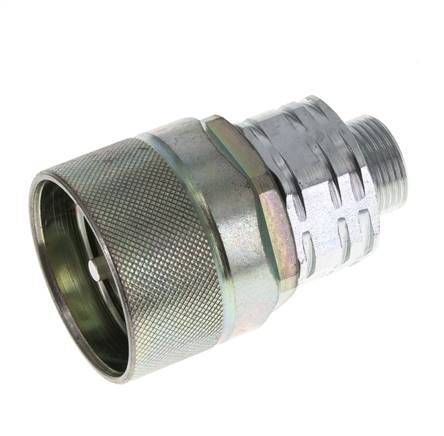 Steel DN 20 Hydraulic Coupling Plug 15 mm L Compression Ring ISO 14541/8434-1 D M42 x 2
