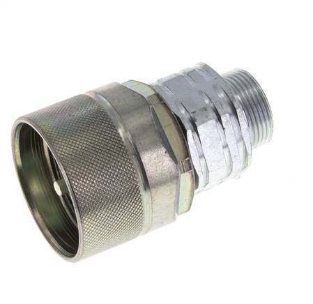 Steel DN 20 Hydraulic Coupling Plug 18 mm L Compression Ring ISO 14541/8434-1 D M42 x 2