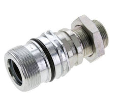 Steel DN 12.5 Hydraulic Coupling Socket 18 mm L Compression Ring Bulkhead ISO 14541/8434-1 D M36 x 2