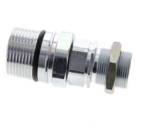 Steel DN 25 Hydraulic Coupling Socket 28 mm L Compression Ring Bulkhead ISO 8434-1 D M48 x 3