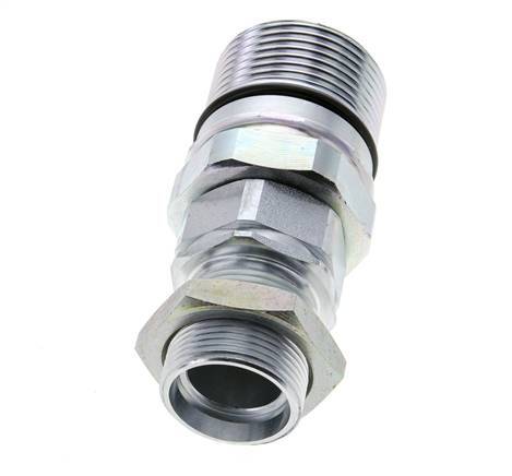 Steel DN 25 Hydraulic Coupling Socket 28 mm L Compression Ring Bulkhead ISO 8434-1 D M48 x 3