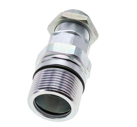 Steel DN 25 Hydraulic Coupling Socket 28 mm L Compression Ring Bulkhead ISO 8434-1 D M48 x 3