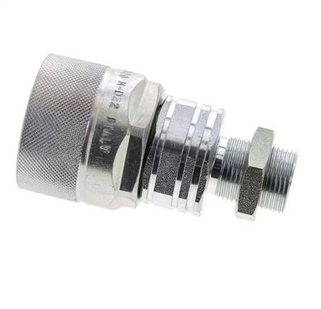Steel DN 20 Hydraulic Coupling Plug 15 mm L Compression Ring Bulkhead ISO 14541/8434-1 D M42 x 2