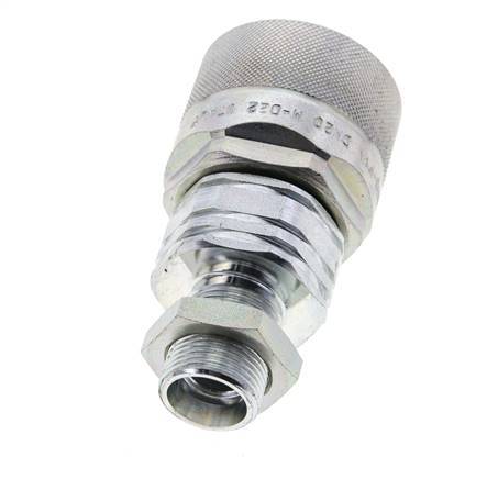 Steel DN 20 Hydraulic Coupling Plug 15 mm L Compression Ring Bulkhead ISO 14541/8434-1 D M42 x 2