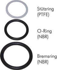 PTFE/NBR Seals Set for ISO 14541 Hydraulic Coupling (M 48 x 3 and 55 mm) [2 Pieces]