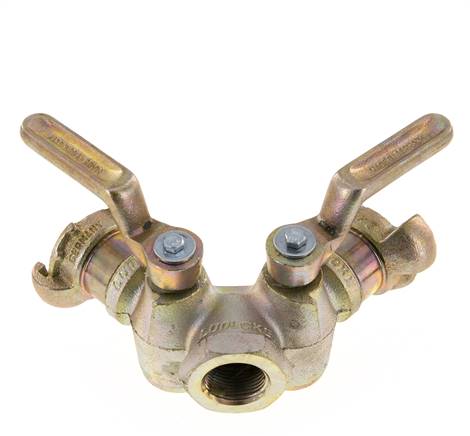 G 3/4'' Doppeldrosselventil Klauenkupplung DIN 3487 Gusseisen