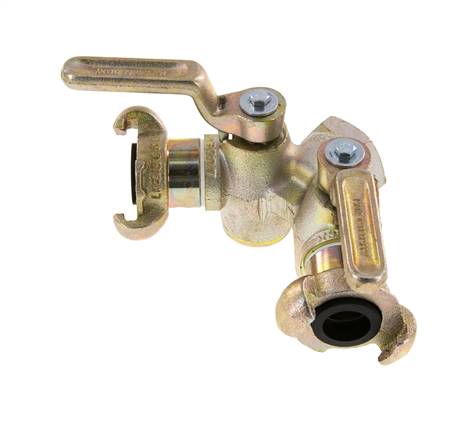 G 3/4'' Doppeldrosselventil Klauenkupplung DIN 3487 Gusseisen